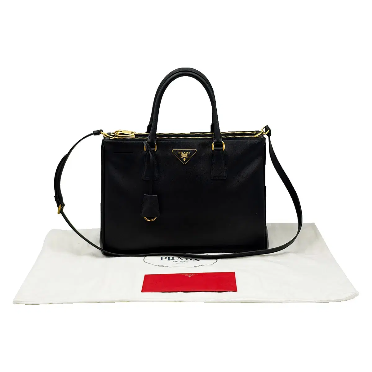 프라다 Prada BN2274 블랙 사피아노 럭스 트라이앵글 2WAY | 브랜드